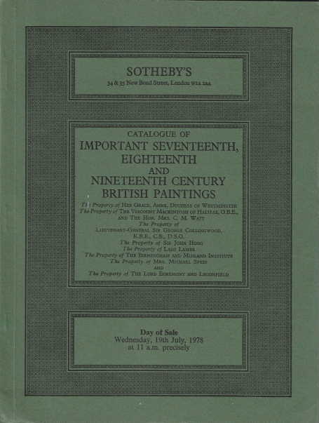 537. Important 17th; 18th and 19th Century British Paintings