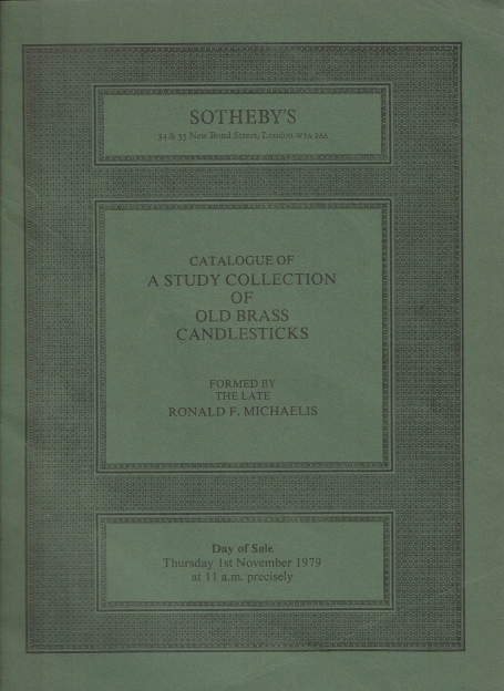 676. A Study Collection of Old Brass Candlesticks