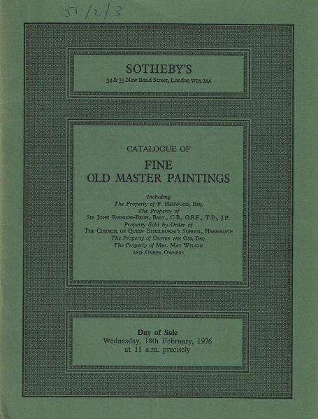 776. Fine Old Master Paintings