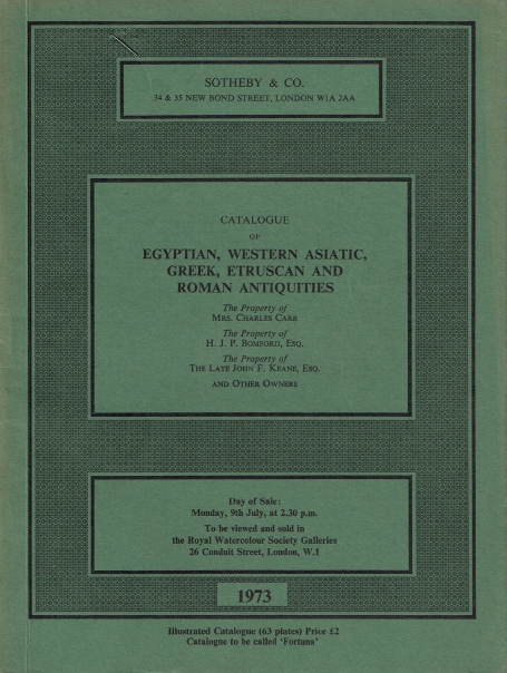 823. Egyptian, Western, Asiatic, Greek, Etruscan and Roman Antiquities