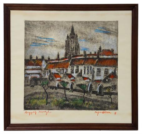 Opgehoogde litho van de Belgische graficus Alfons Blomme kopen