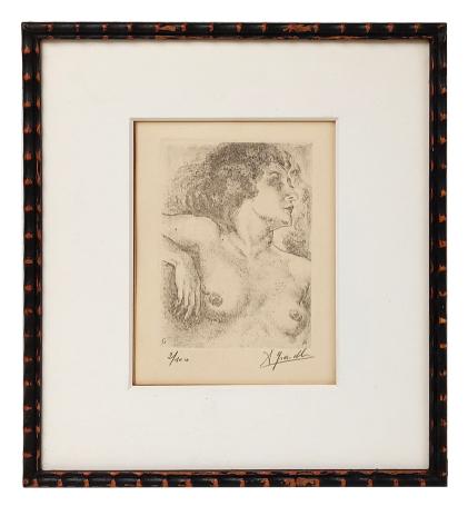 Belgische kunstenaar Arthur Greuell met een ets