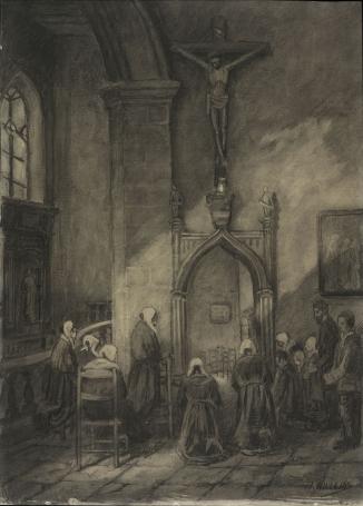 Waterverfschilderij van de Dendermondse schilder Adolphe Willems kopen