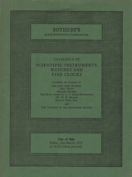 229. Catalogue of Scientific Instruments Watches and Fine Clocks