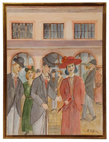Aquarel  van de schilder Al. Delfosse