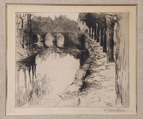 Ets van de Gentse kunstenaar Albert Baertsoen