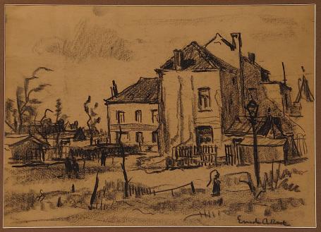 Houtskooltekening van de Belgische tekenaar Albert Ernest