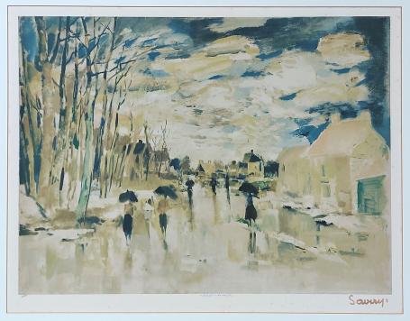 Litho van de Belgische kunstenaar Albert Saverys