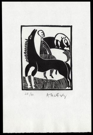 Linosnede uit 2001 van Pierre Alechinsky kopen