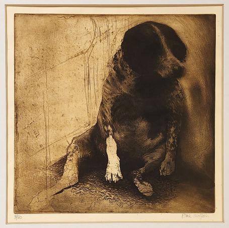 Anne Wolfersmet een ets, mezzotint