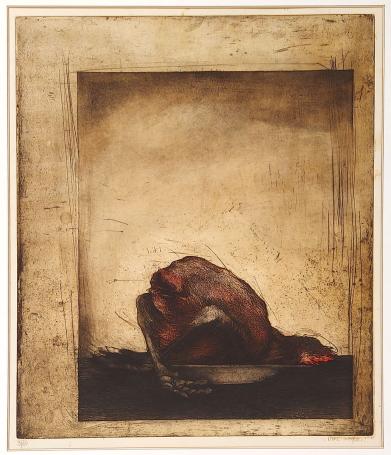 Anne Wolfersmet een ets, mezzotint