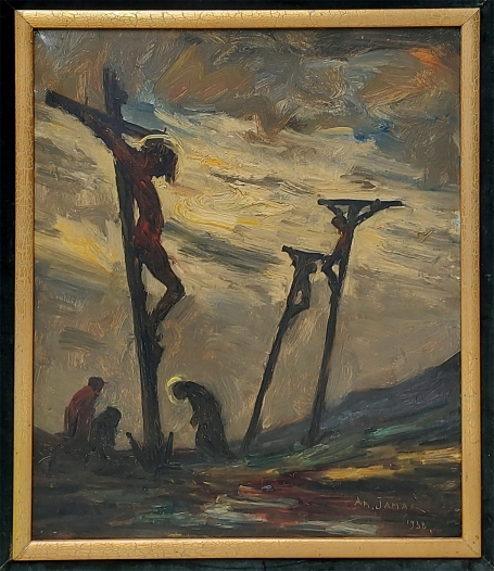 Een schilderij op canvas van de kunstschilder Armand Jamar