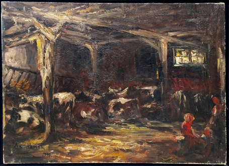 Een schilderij op canvas van de kunstschilder Armand Jamar