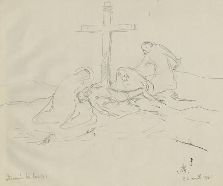 Tekening van de kunstenaar Armand Jamar uit 1941