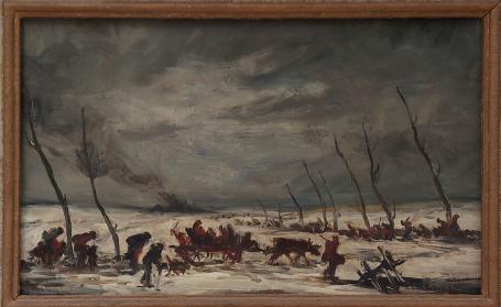 Op de vlucht, kunstwerk van A. Jamar
