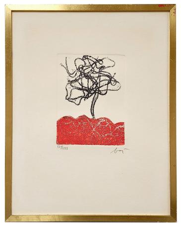 Gesigneerde ets van Enrico Baj