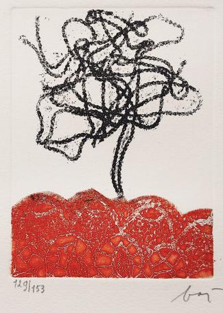 Italiaanse etser Enrico Baj