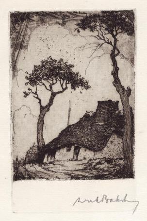 kleine ets van de Belgische etser Dirk Baksteen uit 1942