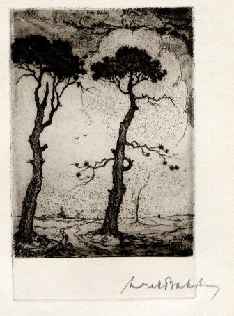 kleine ets van de Belgische etser Dirk Baksteen uit 1942