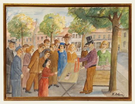 Aquarel van de kunstschilder Al. Delfosse