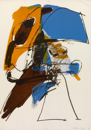 Albert Bitran met een grote litho