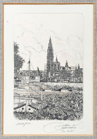 Kunstwerkje van de Belgische etser Bob Dries