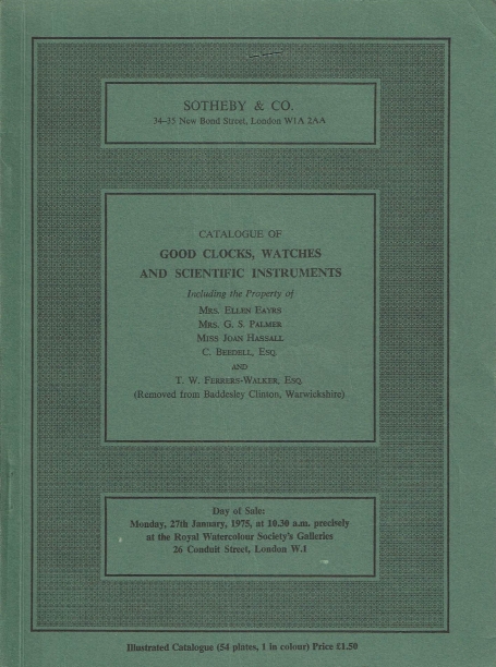 847. Good clocks, watches and scientific instruments