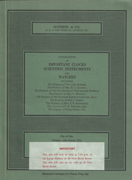 858. Important clocks scientific instruments and watches