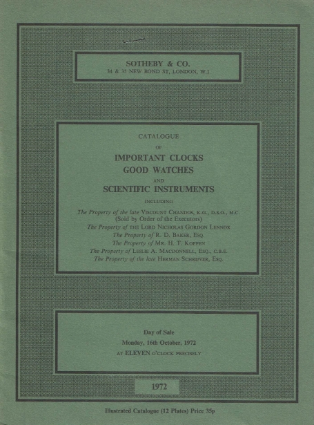 859. Important clocks good watches and scientific instruments