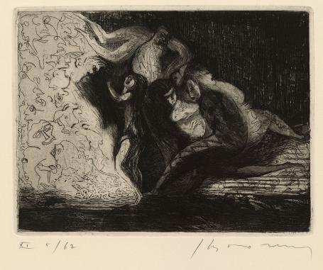 Belgische etser Jacques Boonen met een ets