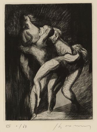 Belgische etser Jacques Boonen met een ets