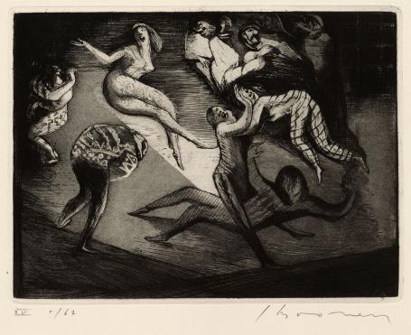 Belgische etser Jacques Boonen met een ets