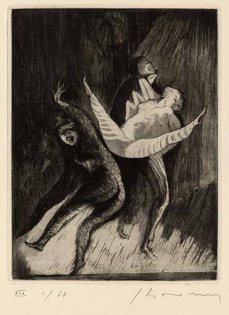 Belgische etser Jacques Boonen met een ets