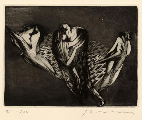 Belgische etser Jacques Boonen met een ets