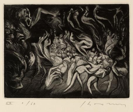 Belgische etser Jacques Boonen met een ets