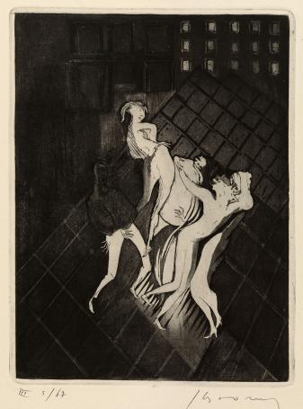 Belgische etser Jacques Boonen met een ets