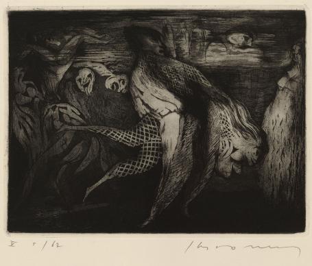 Belgische etser Jacques Boonen met een ets