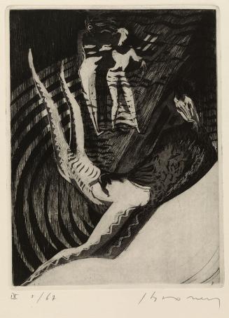 Belgische etser Jacques Boonen met een ets