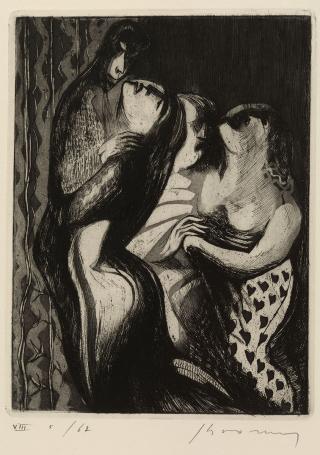 Belgische etser Jacques Boonen met een ets