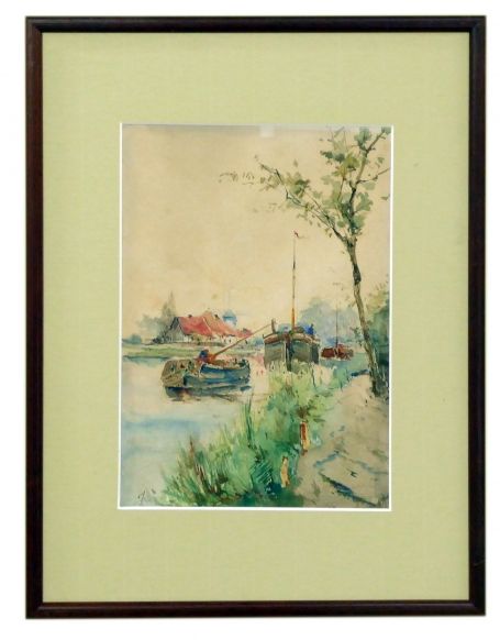 Waterverfschilderij van C. Jacquard