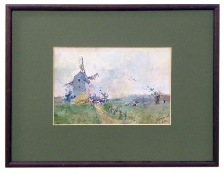 Waterverfschilderij van C. Jacquard