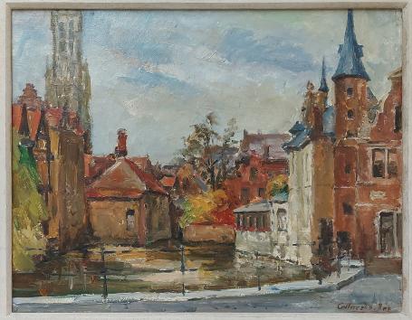 Minnewater te Brugge, schilderij van Belgische architect Jozef Callaerts