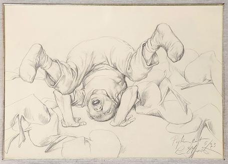 Tekening van de Belgische graficus Camille d'Havé