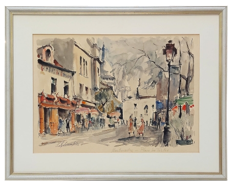 Aquarel van de Franse schilder Pierre Eugène Cambier