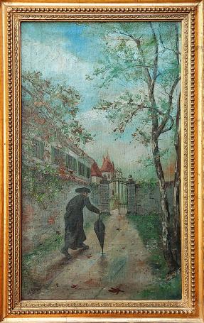 Charles Aerens met een kunstwerk uit 1904