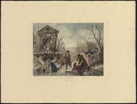 Latere herdruk van grafische kunstwerk van Eugène-André Champollion