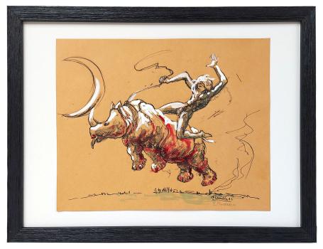 Surrealistische tekening van Auguste Chevalier