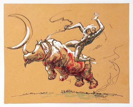 Kunstwerk van de Belgische kunstenaar Chevalier Auguste