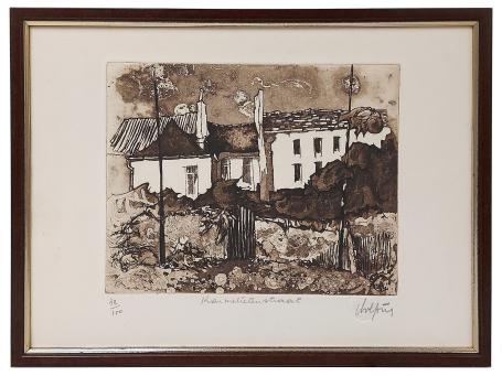 Genummerde ets van de Belgische etser André Colpin