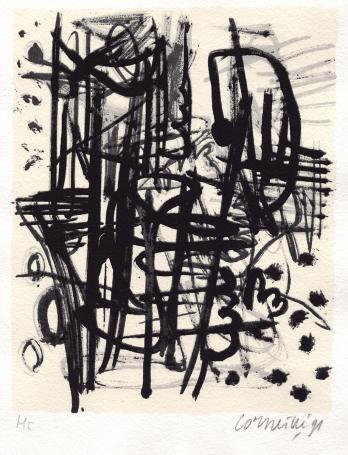 Zeefdruk Bert Schierbeek - Corneille. Een schedel vol stem.